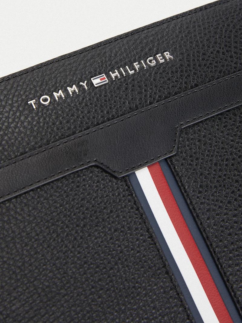 Férfi Tommy Hilfiger Stripe Wash Wash Táska Fekete | HU 1599DFM